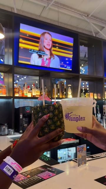 Drinks raised during an event at The Funplex